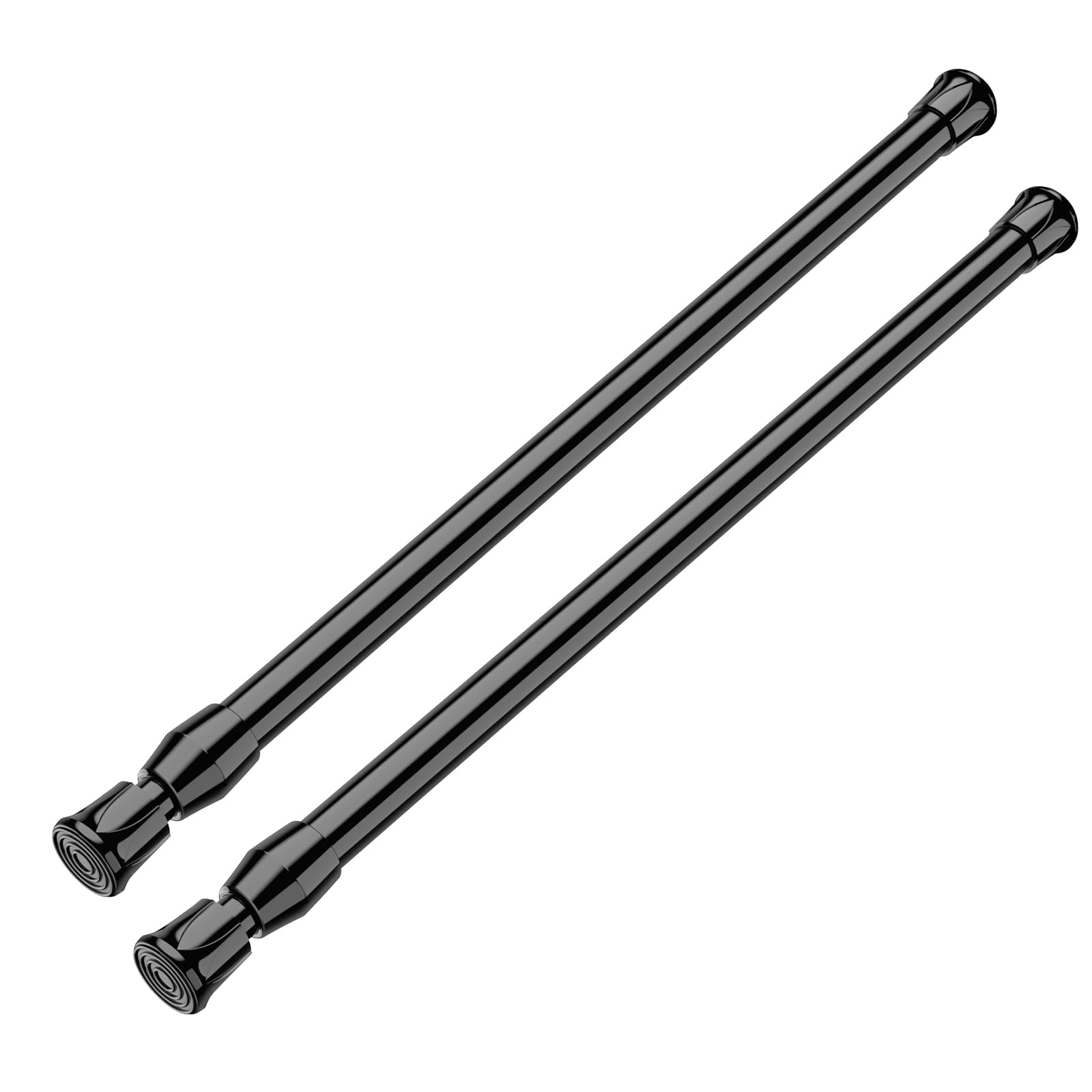 Photo 1 of MEXAU Black Tension Curtain Rod 16.5-28 inch Spring Tension Rod Adjustable Spring Rod Extendable Tension Rod for Kitchen, Bathroom, Window, Bookshelf