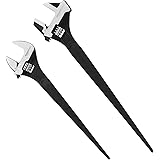 Amazon Basics 2-Piece Heavy Duty Wide Open Adjustable Wrench Set, 12-Inch (300mm) Spud Wrench and 16-Inch (400mm) Reversible