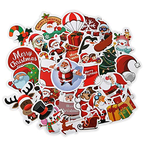 25 Pcs Christmas Stickers Decals, Waterproof Stickers for Christmas Decoration, Cute Vinyl Holiday Celebration Stickers Pack for Skateboard,Laptop,Kids,Teens,VSCO Girls,Adults