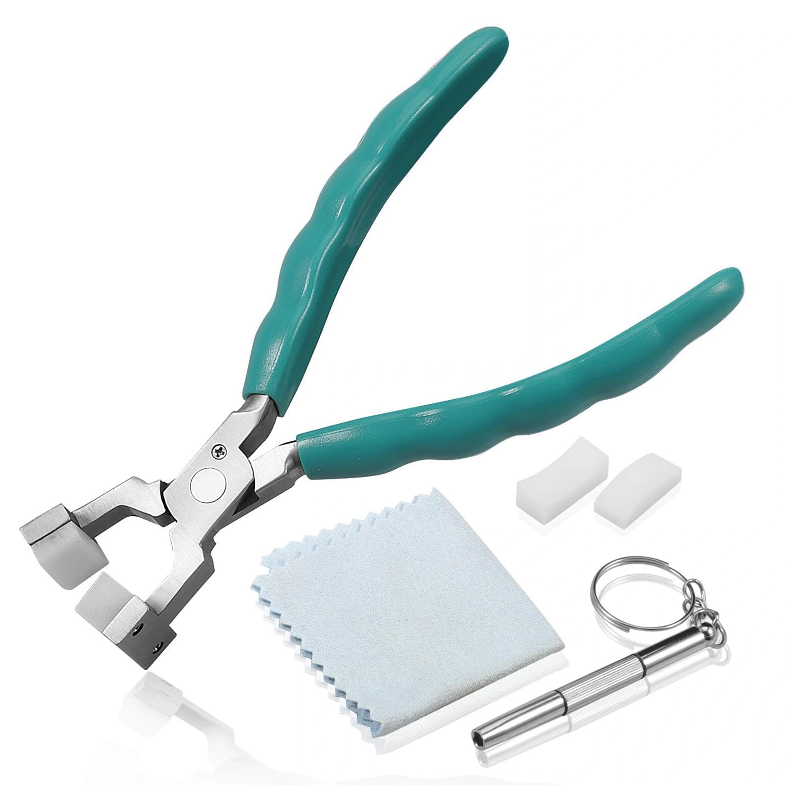 LEONTOOL 6" Glasses Frame Clamp Adjusting Pliers & Bending Pliers - Eyeglasses Repair Tools with Screwdriver & Glasses Cloth