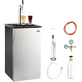 VEVOR Beer Kegerator, Single Tap Commercial Draft Beer Dispenser for D system, Refrigerator With Shelves, Hold 1 Sixth Keg, 2.5lbs CO2 Tank, 92L