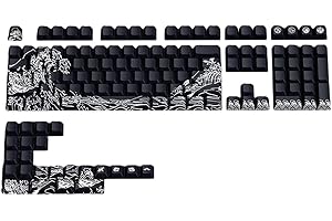 Cherries Profile Keycaps Fynmi Ukiyo E Theme PBTs Materials 127Key Transparents Side Print for Various Keyboards Layouts ISOs