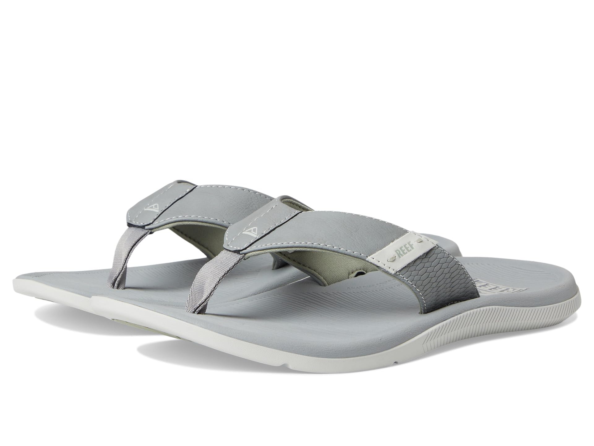 REEF Santa Ana Mens Flip Flop, Arch Support, Water Friendly, Non Marking Outsole, Grey/Light Grey, 13 Image
