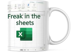 Aigori Funny Excel Coffee Mug, Freak In The Sheets Mug, Spreadsheet Excel Cup, Gifts for CPA CFO Coworkers Accounting Boss Friends, Novelty Gifts for Birthday Christmas New Year Men Women