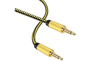 Male to Male Audio Cable, TRRS 3.5mm 4 Pole Nylon Braided Stereo Aux Cable/Auxiliary Cable/Aux Cord for Headphones, PS4,Phone