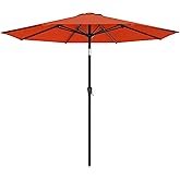 AreShark 9 FT Patio Umbrella for Outdoor, Outdoor Umbrella with Push Button Tilt and Crank, Outdoor Patio Umbrellas with 8 Sturdy Ribs for Market, Garden, Deck, Backyard, Pool (Orange)