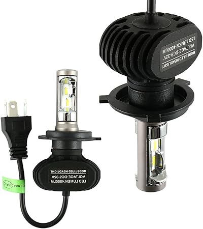 Amazon Elfishjp H4 Led ヘッドライト 車検対応 ファンレス Hi Lo切替 高輝度 30w 6500k 4000lm Dc9v 32v ワンピース型 ヒートシング放熱 防水性 取付簡単 低消費 長寿命 2本セット 12v車用 1年間保証付き Ledバルブ 車 バイク