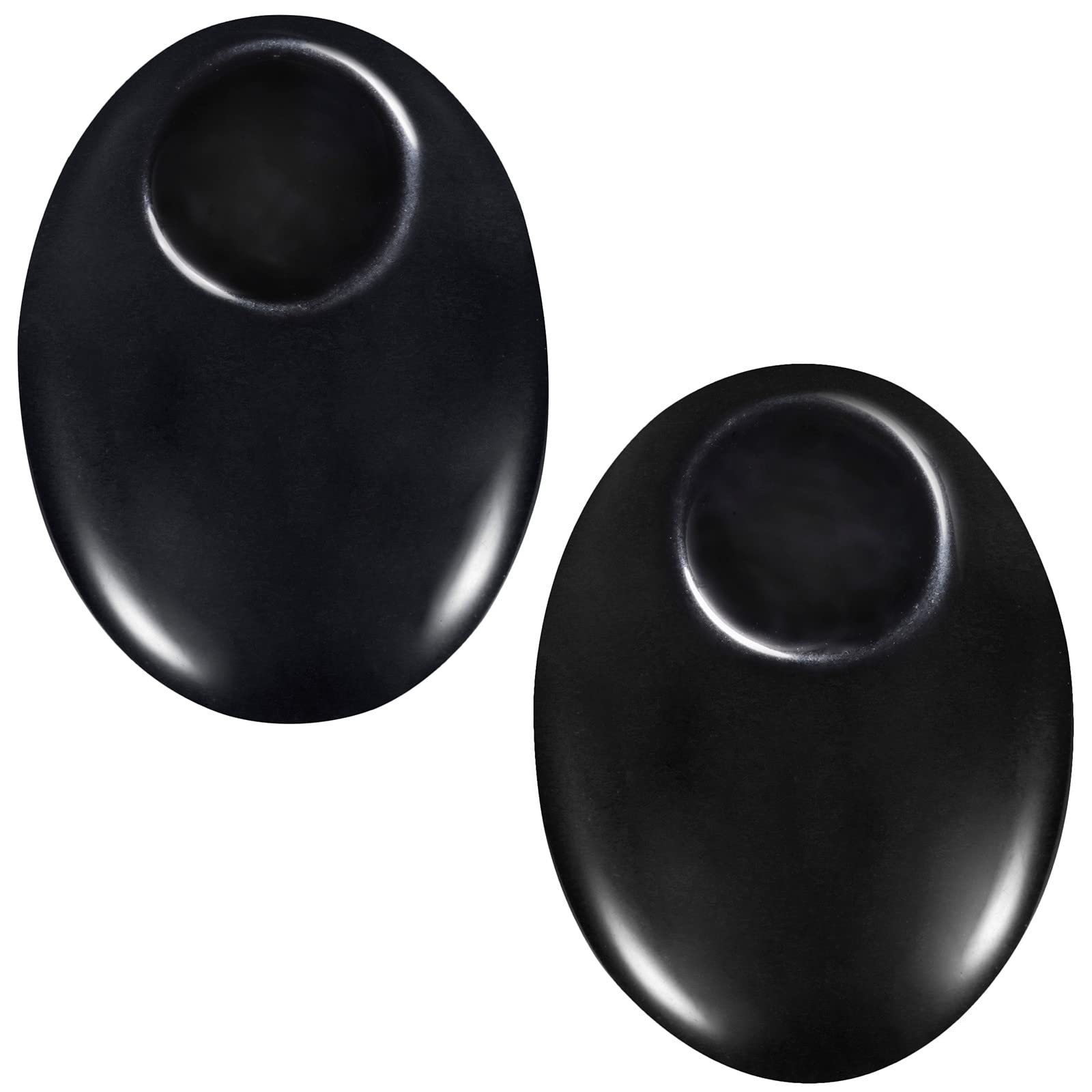 mookaitedecor Pack of 2 Black Obsidian Thumb Worry Stones Healing Crystals for Anxiety Stress Relief, Polished Oval Worry Stones Black Thumb Stones Gift Reiki Palm Pocket Stones for Meditation