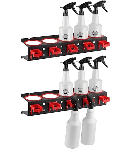 Pssopp Support De Rangement Mural Pour Flacon Pulvérisateur Avec 6 Emplacements Pour L'organisation Du Garage