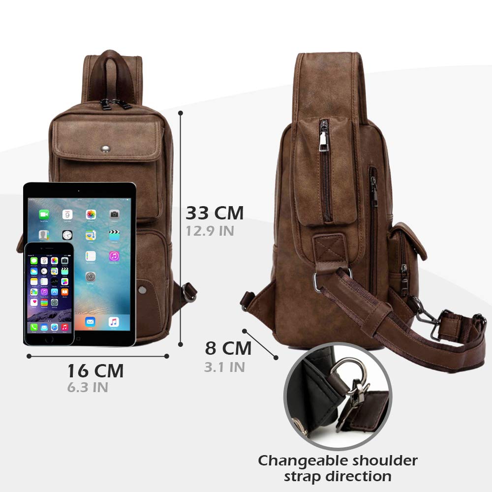 Borsa Petto Coccodrillo Borsa A Tracolla Uomo Nefli In Vera Pelle Motivo Coccodrillo Impermeabile 17x27cm V 1232097 - Foto 9