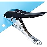 Heavy Duty Single Hole Punch - Portable Hand Held Paper Punch for Tags, Cards, Plastic &amp; Cardboard (8MM Black)