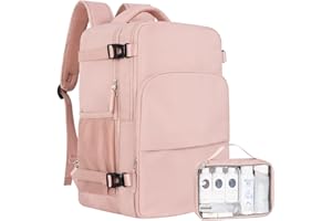 Sinaliy Travel Backpack for Women, Flight Approved Carry On Backpack with USB Charging Hole, Lightweight Travel Bag, Waterproof Causal Bookbag for College, Travel, Work