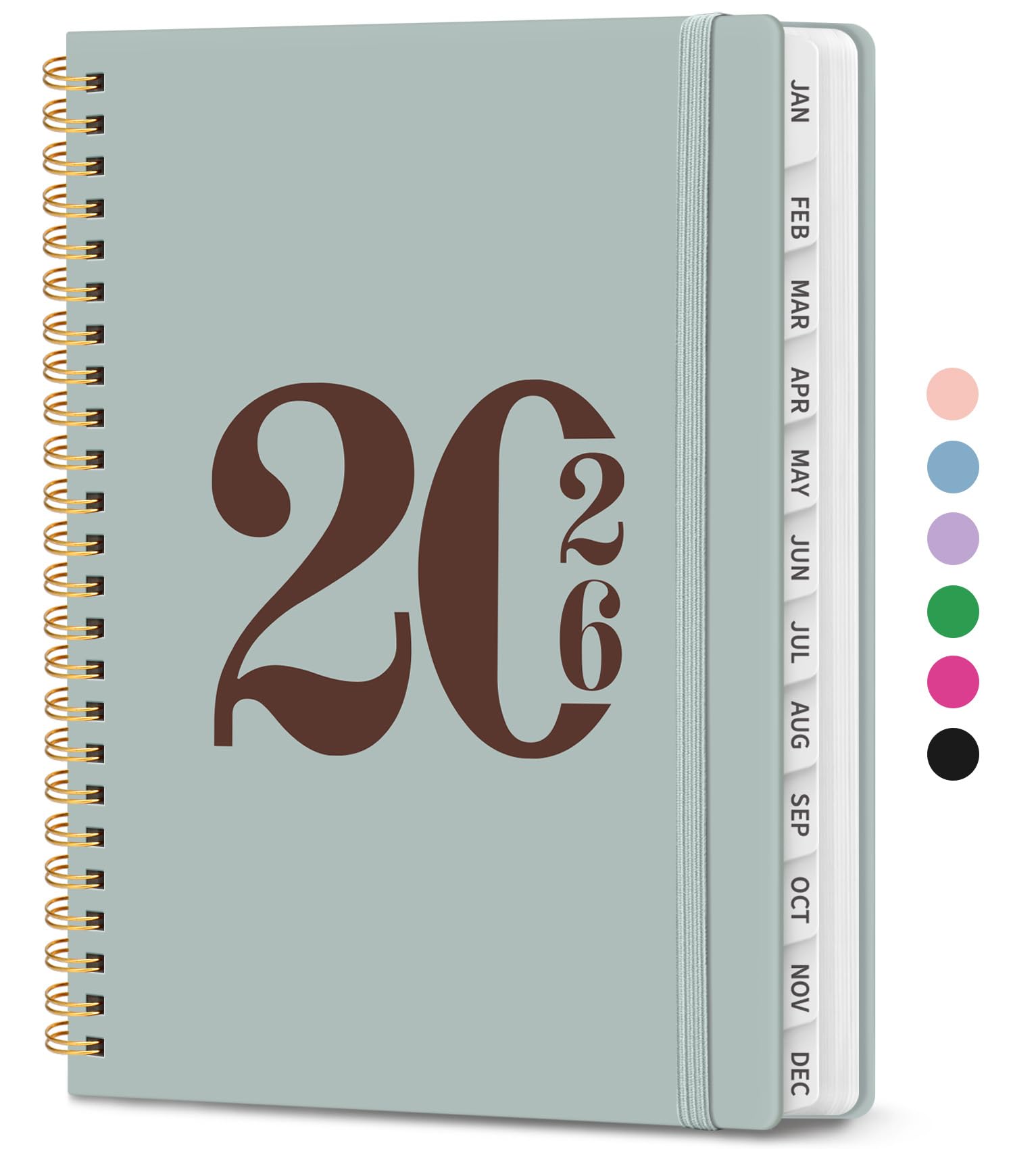 Photo 1 of 2026 Planner, Weekly and Monthly Calender Planner, Jan 2026 to Dec 2026, Hardcover 2026 Calendar Book with Tabs & Inner Pocket, Office Home School Supplies for Women & Men - A5 (6.3" x 8.5"), Dusty Blue