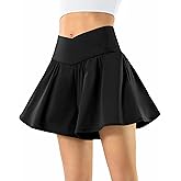 Flowy Athletic Shorts for Women Butterfly Crossover Tennis Shorts 2 in 1 with Pockets