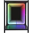 FUSLITE Storage Cabinet with LED Infinity Mirror Light, RGBW Display Cabinet with Adjustable Color Temp for Bedroom Gaming Room Decor (One Cabinet)