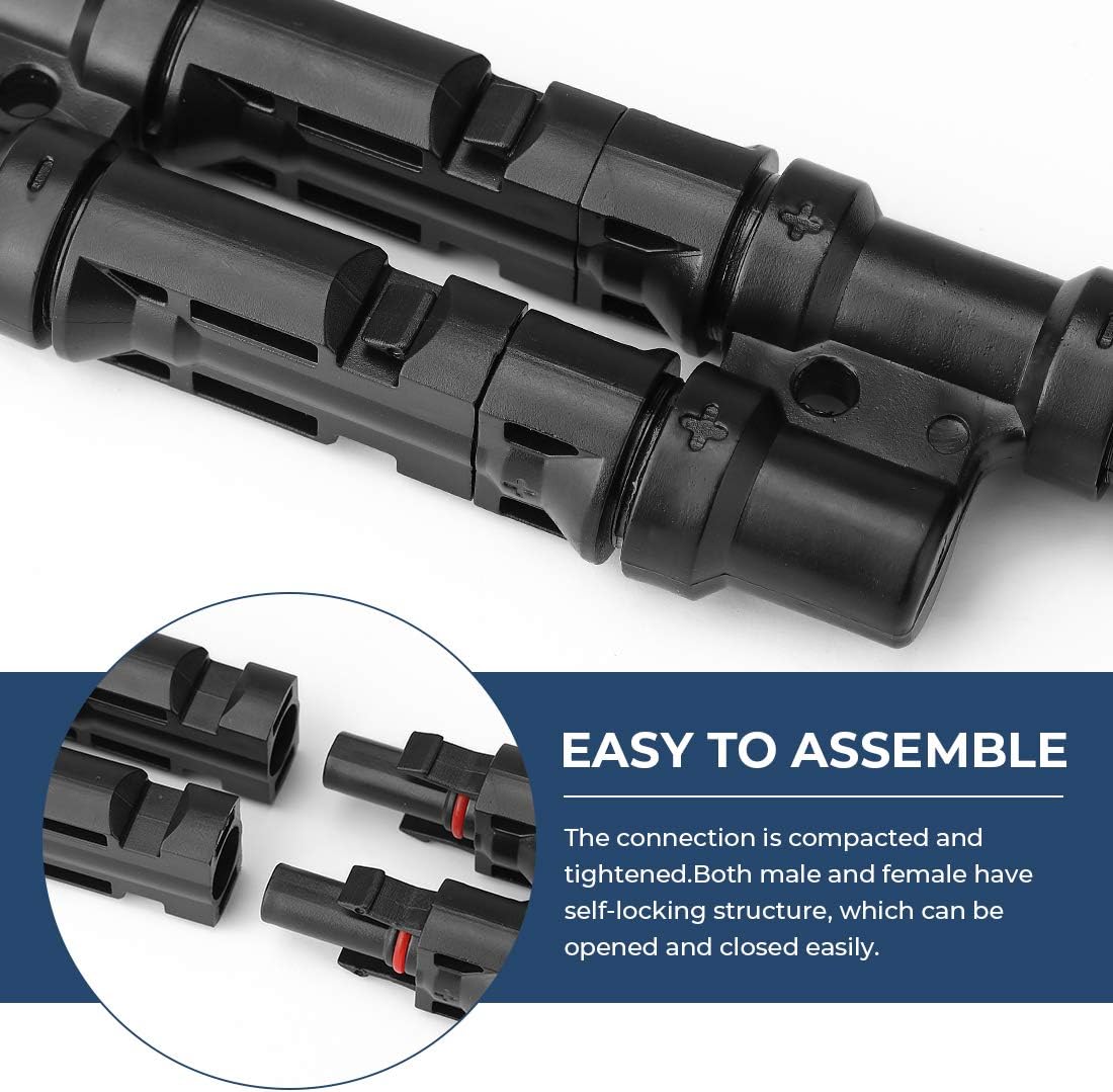 BougeRV Solar Branch Connectors Y Connector in Pair MMF+FFM for Parallel Connection Between Solar Panels : Garden & Outdoor