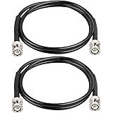 MOOKEERF BNC Male to BNC Male Coax Cable, 50 Ohm RG58 Coaxial Cable with BNC Connectors, 3ft (2Pcs)