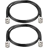 MOOKEERF BNC Male to BNC Male Coax Cable, 50 Ohm RG58 Coaxial Cable with BNC Connectors, 3ft (2Pcs)