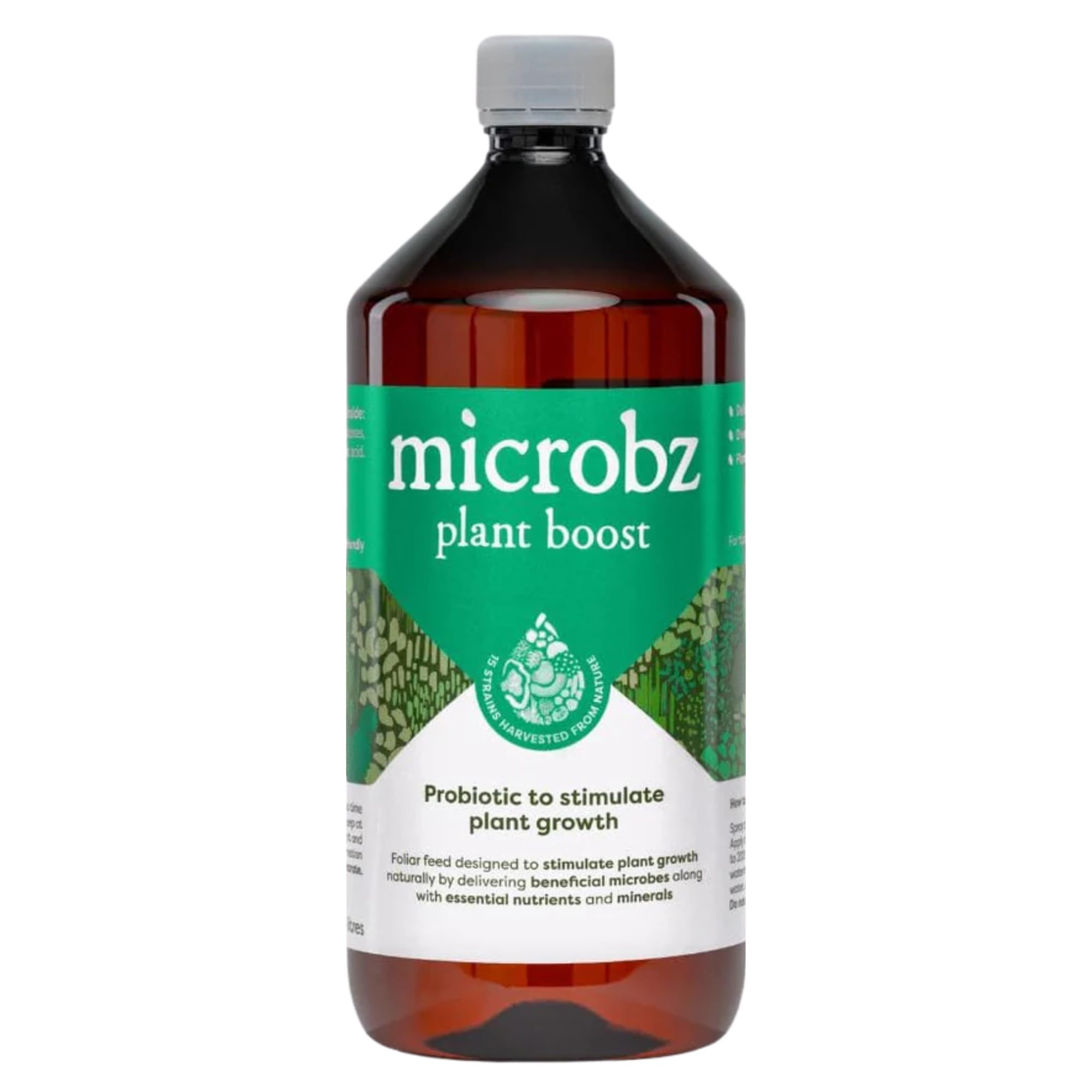 MICROBZ PLANT BOOST | 1 Litre Concentrate | Natural Probiotic Soil Enhancer with Essential Nutrients & Minerals, Chemical-Free, Improves Soil Health & Fertility, for Stronger Roots & Flowers