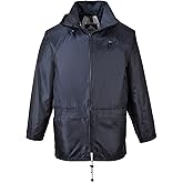 Portwest US440 Classic Waterproof Rain Jacket wth Pack Away Hood & Sealed Seams, Navy, Medium
