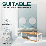 1ABOVE Bamboo 2 Tier Shoe Rack Plant Rack White Natural 67x25x32 cm view 5