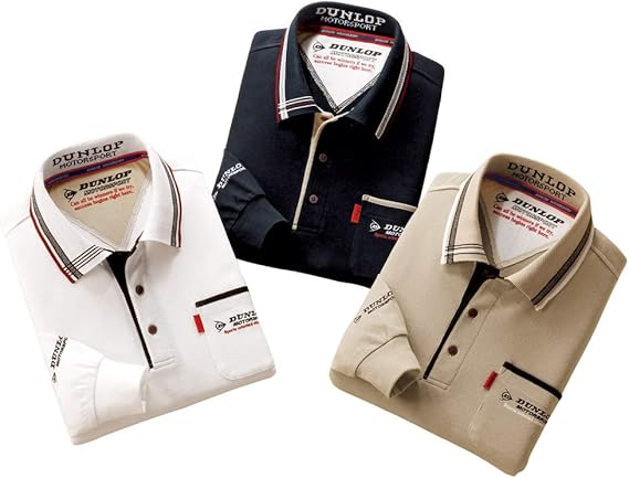 Amazon ダンロップ モータースポーツ デザイン長袖ポロシャツ 3色組 ゴルフシャツ メンズ シャツ M ポロシャツ 通販