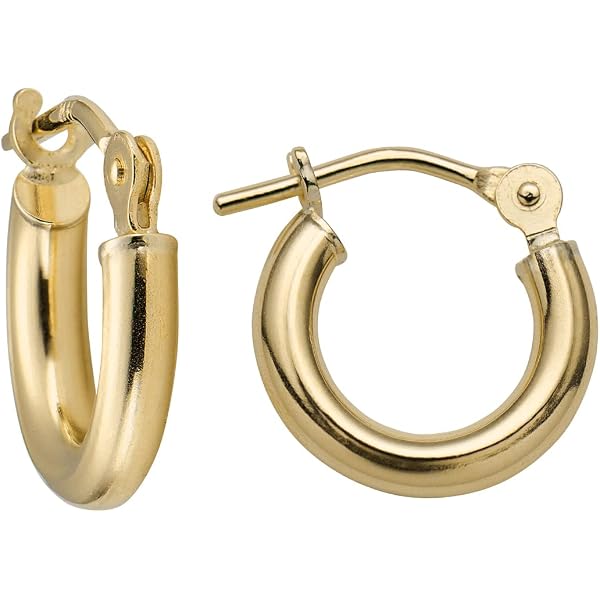 14K Real Solid White Gold Round Endless Hoop Earrings 1mm Tube Hoops Ear Rings e 14K Real Solid White Gold Round Endless Hoop Earrings 1mm Tube Hoops Ear Rings e