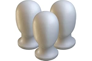 Faceless Mannequin Head, 3Pcs Foam Wig Display Stand Model for Styling, Hat Display and Storage