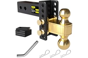 TIROL 2.5" Adjustable Trailer Hitch - 2 1/2 Receiver Hitch, 4" Drop/Rise, 2'' & 2-5/16'' Ball Hitches Max 25000 Lbs Heavy Duty Towing Ball Mount, RVs, Campers, Boat Trailers