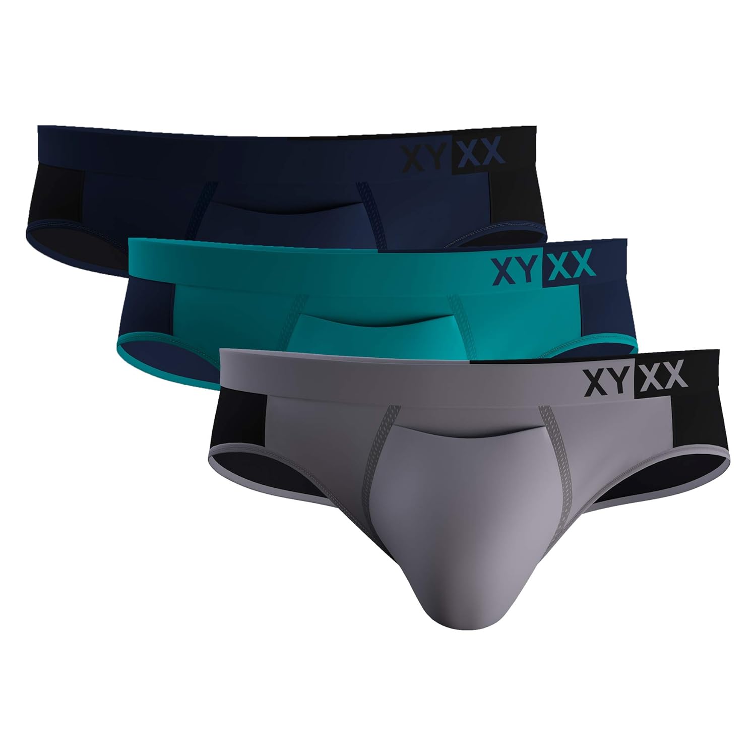 Slip Uomo XYXX Uno Intellisoft | Confezione Da 3 | Tessuto TENCEL Micro | Cintura Antisegno, Elasticità 4 Direzioni | Intimo Traspirante - 2