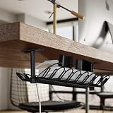 Baskiss 2 Pack 36.5cm Cable Management Tray Under Desk Heavy Metal Cord view 2