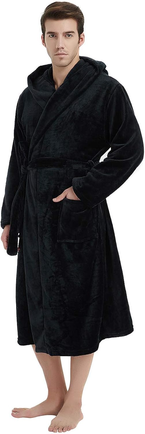 U2SKIIN Mens Fleece Robe Plush Collar Shawl Bathrobe at  Men’s Clothing store