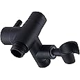 G-Promise Solid Metal Shower Arm Diverter with Holder for Hand Held Showerhead and Fixed Spray Head, G 1/2 3-Way Bathroom Universal Diverter System Replacement Part (Matte Black)