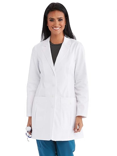 Buy Barco One Team Lbc905 Women S 34 2 Pocket Back Belted Lab Coat White M At Amazon In