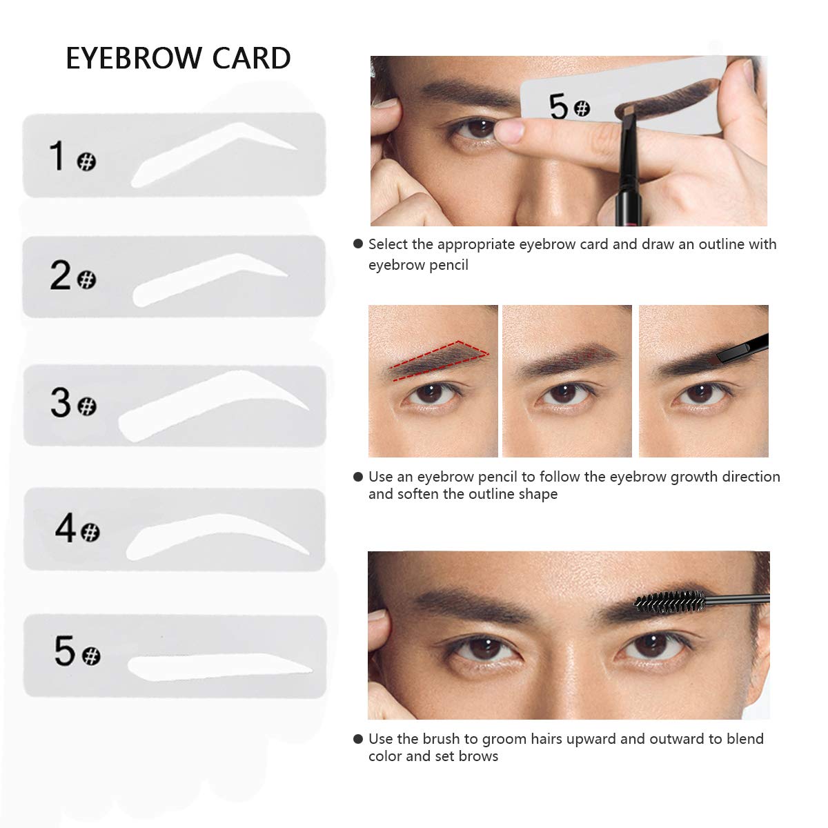 Eyebrow Kit MIBLUE Pencil Eyebrow Razor Set Brush Eyebrow Tweezers Eyebrow Comb Eyebrow Scissors Eyelash Tools for Men and Women (Brown Pencil): Beauty
