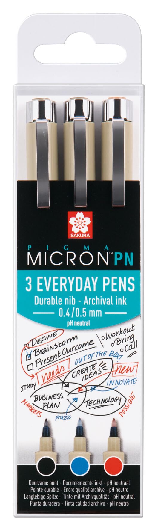 SAKURA Pigma Micron PN office set | 3 colours (POXSDKPN3A)