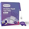 Ovulation Tests, Ovulation Test Strips for Women,50 Count Amazewell Ovulation Predictor Kit, Accurate Fertility Tests for Home, Individually Wrapped 5mm LH Strips with Cups