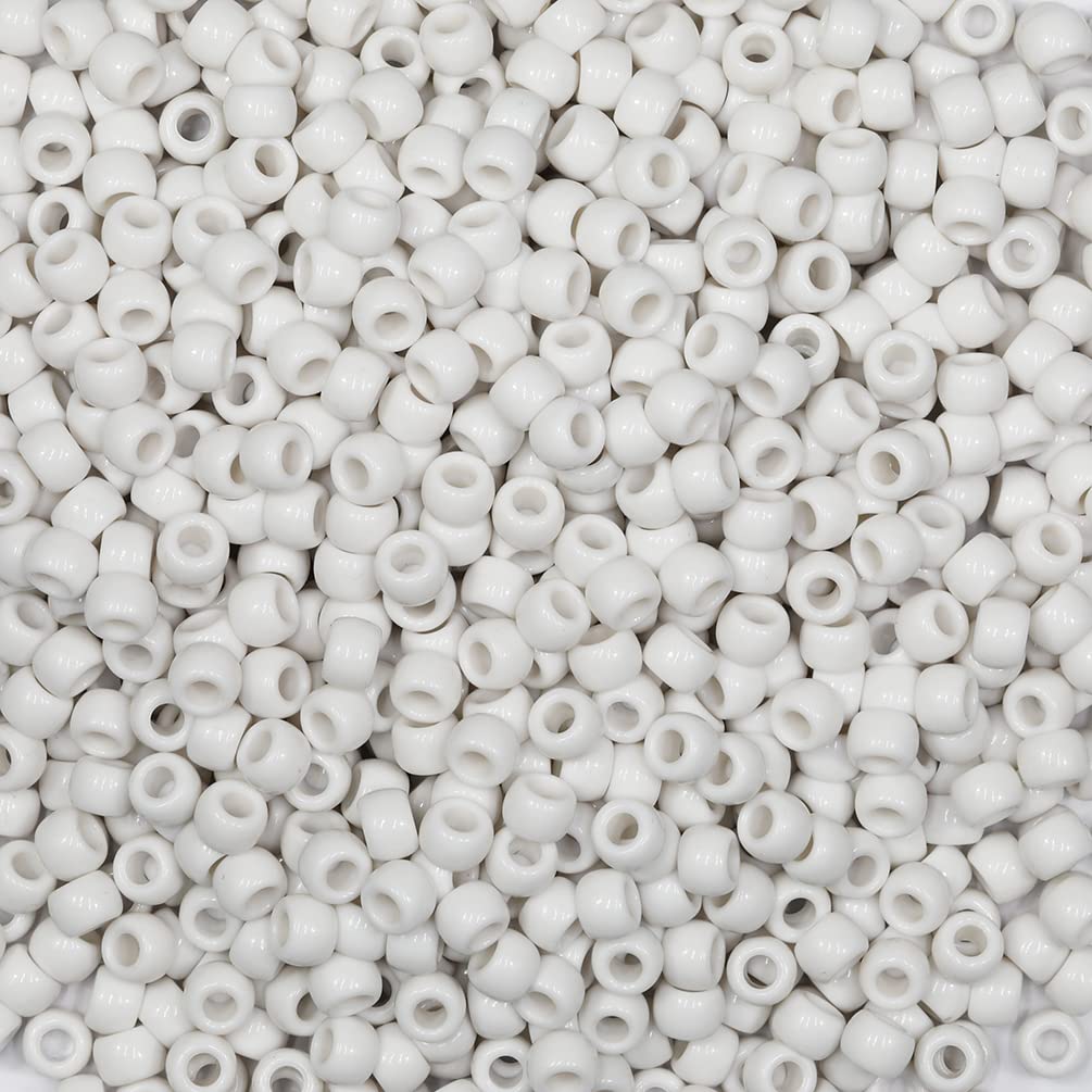 Tibaoffy Crafts White Beads 6x9mm,Pony Beads Total About 1000pcs — image 1