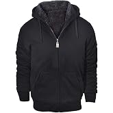 GEEK LIGHTING Hoodies for Men Heavyweight Fleece Sweatshirt - Full Zip Up Thick Sherpa Lined