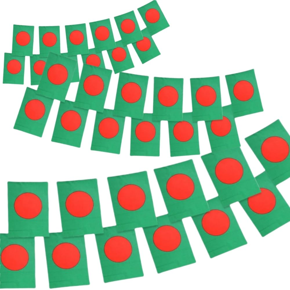 Bangladesh Bunting 30pcs Bangladeshi Triangle Flag Decoration Fabric for Football Patriotic Festivals and Celebrations Party National Day Sports Bars Street 10m/33ft Indoor Outdoor