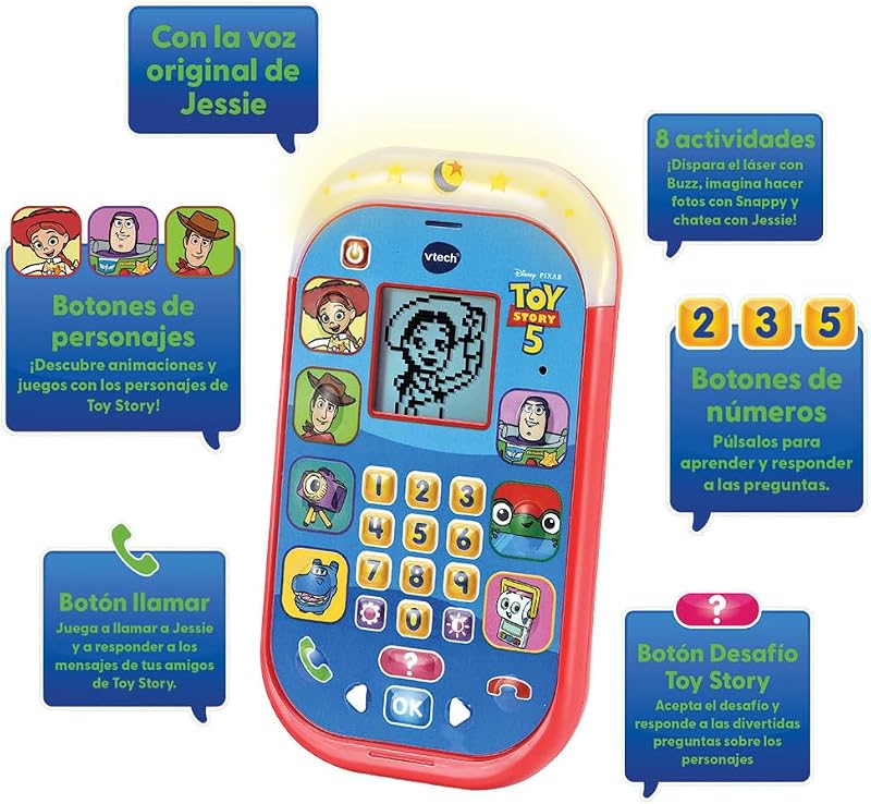 - Toy Story 5 Teléfono Educativo, Juguetes Electrónicos Niños +3 Años