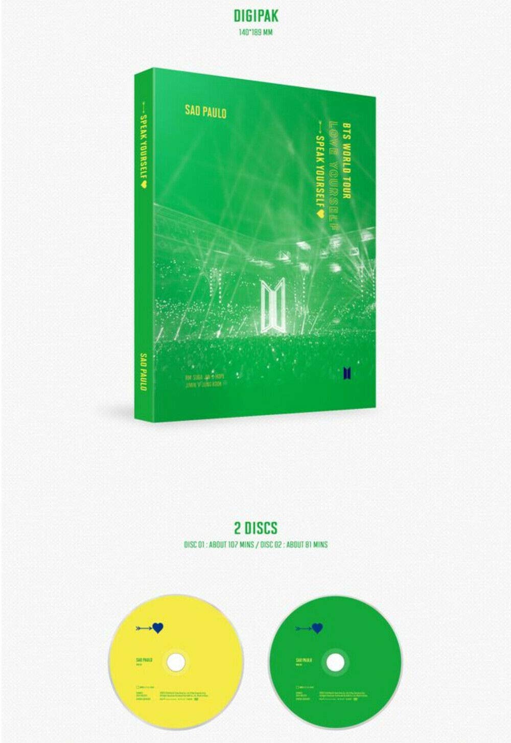 Bts Bts World Tour Love Yourself Speak Sao Paulo Dvd 2 Disc Dvd Cd Book Folded Poster On Pack Book Mark 1p Store Gift Tracking Code Pre Order Amazon Com Music
