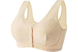 anuyalue Front Closure Bras for Women Button Shaping Cup Bralettes Full Coverage Brasieres Wireless Posture Correcting Bra