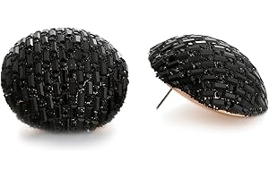 RUOFFETA Large Disco Ball Earrings, Sparkly Half-Ball Earrings for Women 60s 70s Outfits Costume Accessories