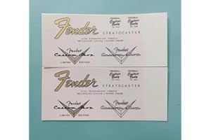 CJGHJNFF Fits For Fender Electric Guitar & Bass Head Stickers - CS ST 64 Logo Water Transfer Stickers - Trademark Tearable Film