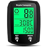 Bike Computer Wired, Bicycle Odometer Wired MPH KM/H Bike Speedometer Waterproof Bike Odometer with Touch Sensor Switch, Big Digital LCD Screen, Automatic Wake-up