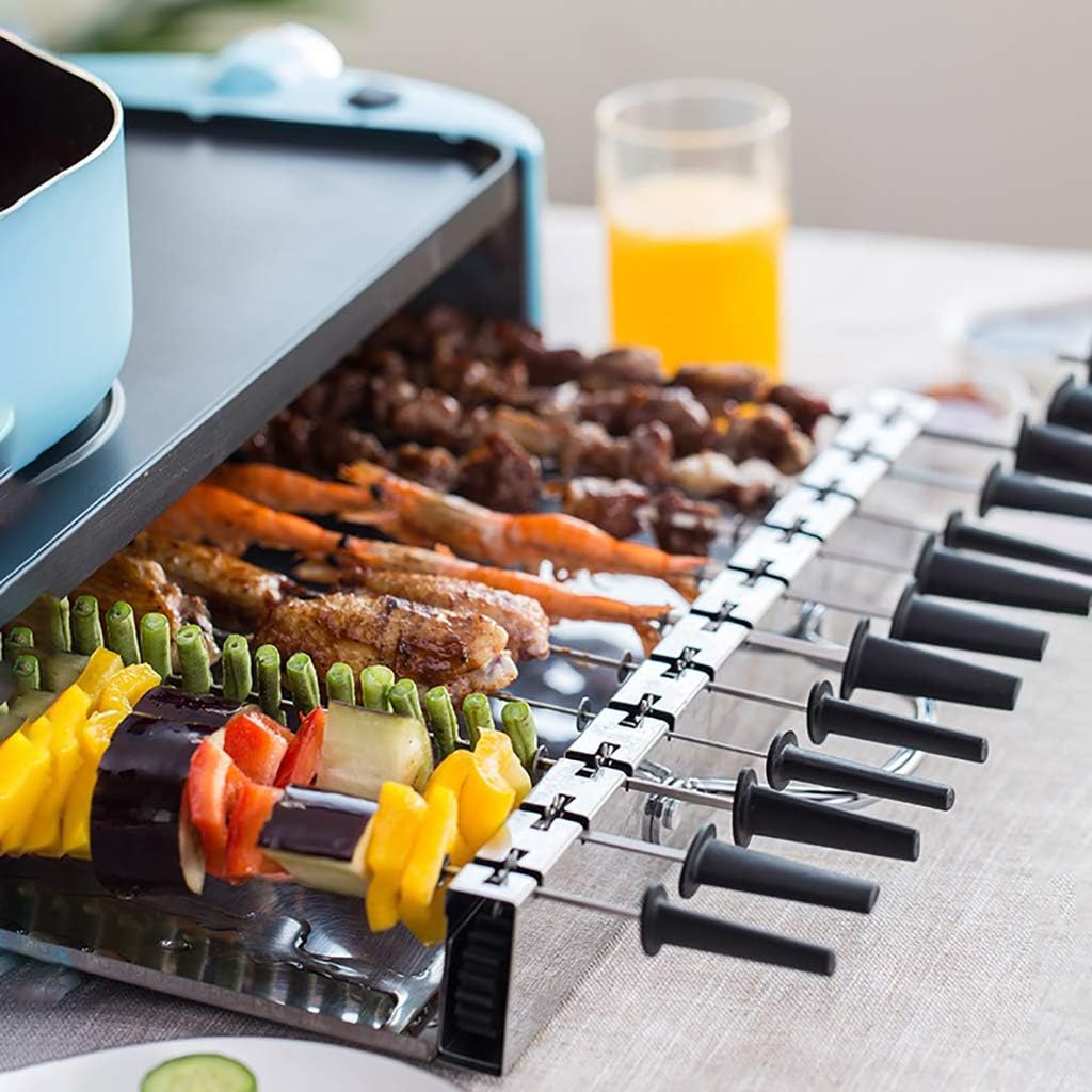 review Household Multi-function Smoke-free 2-layer Electric Grill, Non-stick Coating Barbecue Grill, Temperature Adjustment, 1800W