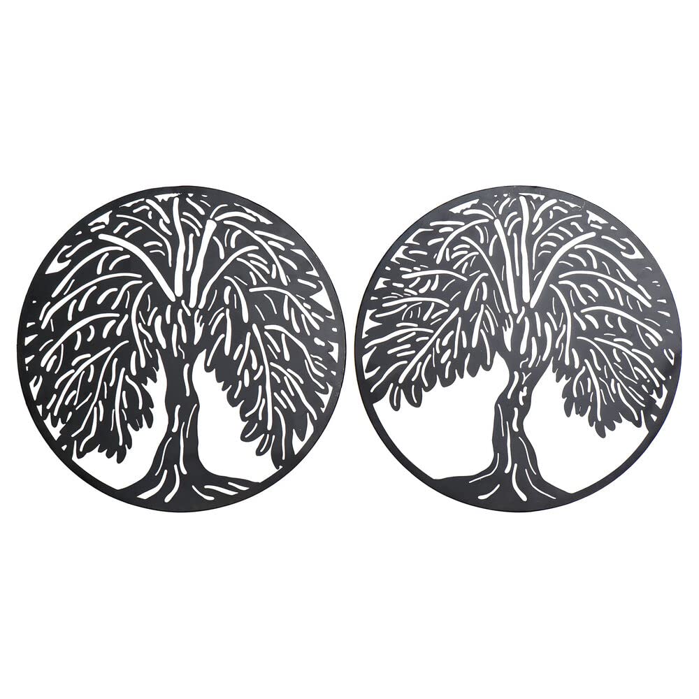 DKD Home Decor Wall Decor Metal Tree (2 pcs) (40 x 1 x 40 cm)