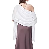 Geyoga Shawls and Wraps for Evening Dresses Sheer Chiffon Women Elegant Soft Silky Wraps Wedding Bridal Scarf(White)