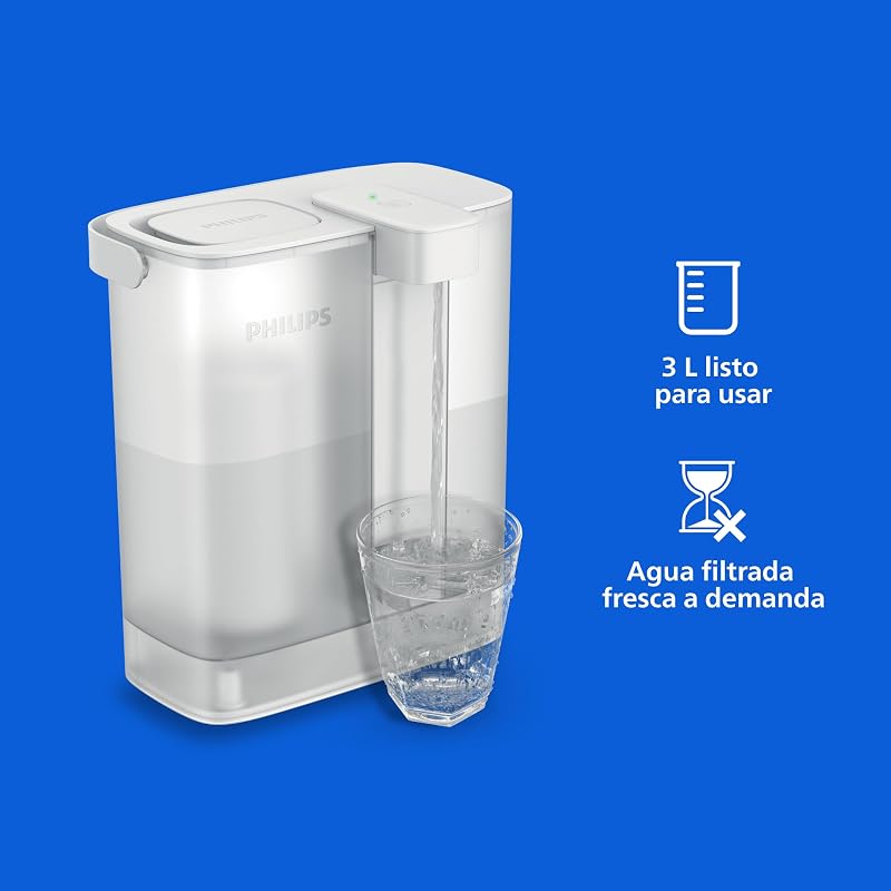 Philips Water Instant Water Filter, 3 cartuchos de filtro de substituição SOFTENING+, até 50% mais redução de cal, capacidade de 3 litros, fluxo rápido de 1 l/min, recarregável via USB-C — foto 2 de 8